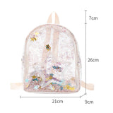Kids Glitter Stars Backpack PVC Shoulder School Bags Boys Girls Travel