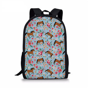 Horse Cartoon School Backpack for Boys Kids School Supplies