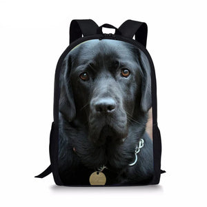 Kids Casual Labrador Dog Laptop Backpack Bookbag