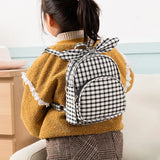 Kids Lattice Backpack Double Shoulder Bag