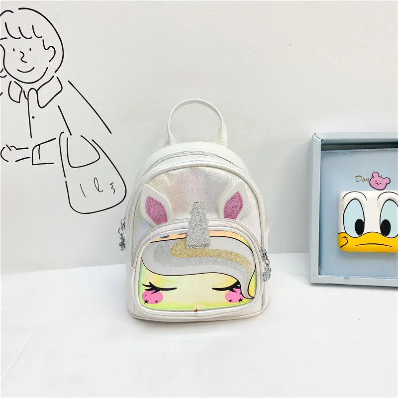 Mini Cartoon Unicorn Backpack Kids Kindergarten Hologram School Bag