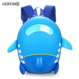 3D Cartoon Airplane Kindergarten Backpack for Girls Boys