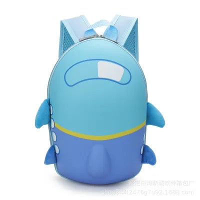 3D Cartoon Airplane Kindergarten Backpack for Girls Boys