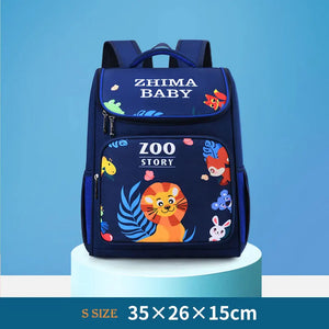 Kids Orthopedic School Backpack Zoo Story Printing Grades 1-3