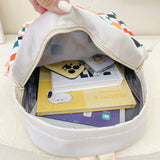 Kids Plaid Backpack Cartoon Student Shoulder Bag