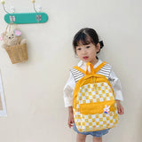 Kids Plaid Backpack Cartoon Student Shoulder Bag
