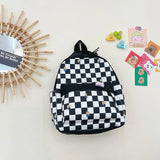 Kids Plaid Backpack Cartoon Student Shoulder Bag