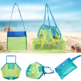 Kids Portable Mesh Sand Bag Travel Organizer Large Beach Towel Cosmetic Bag