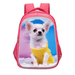 Chi Huahua Print Backpack For Girls Waterproof Book Bag