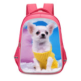 Chi Huahua Print Backpack For Girls Waterproof Book Bag