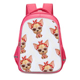 Chi Huahua Print Backpack For Girls Waterproof Book Bag