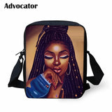 African American Art Girls Pattern Schoolbags Mini Crossbody Book Bag