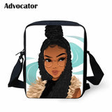 African American Art Girls Pattern Schoolbags Mini Crossbody Book Bag