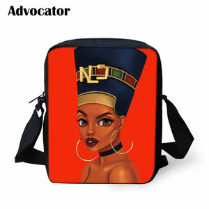 African American Art Girls Pattern Schoolbags Mini Crossbody Book Bag