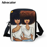 African American Art Girls Pattern Schoolbags Mini Crossbody Book Bag