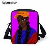 African American Art Girls Pattern Schoolbags Mini Crossbody Book Bag