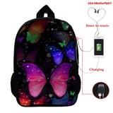 3D Butterfly Backpack High Capacity Girls School Bag