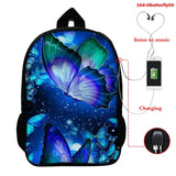 3D Butterfly Backpack High Capacity Girls School Bag