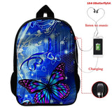 3D Butterfly Backpack High Capacity Girls School Bag