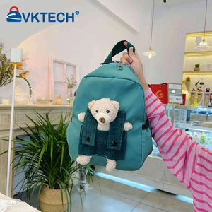 Cartoon Bear Nylon Toddler Kids Backpack for Boys Girls