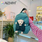Cartoon Bear Nylon Kids Backpack for 3-8 Years Old