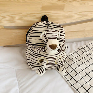 Kids Cartoon Print Plush Backpack for Boys and Girls