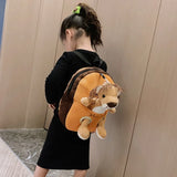 Kids Cartoon Print Plush Backpack for Boys and Girls