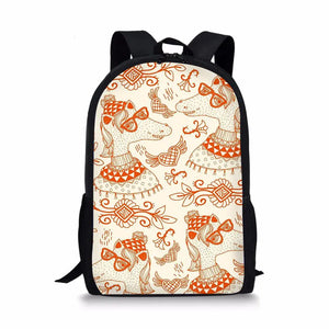 Unicorn Floral Horse Pattern School Backpack for Kids