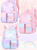 Girls Primary School Backpack Anti-Theft Rainbow Series Schoolbags