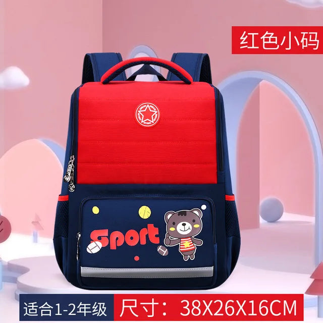 Cartoon Bear Kids School Backpack Waterproof Orthopedic Schoolbags