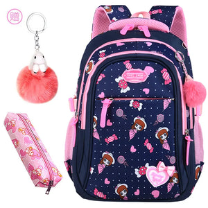 Girls Princess Backpacks Orthopedics SchoolBags Kids Waterproof