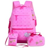 Girls Printing Rucksack School Backpacks 3pcs/Set Mochila Kids Travel Shoulder B