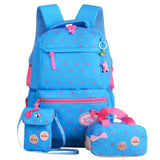 Girls Printing Rucksack School Backpacks 3pcs/Set Mochila Kids Travel Shoulder B