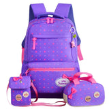 Girls Printing Rucksack School Backpacks 3pcs/Set Mochila Kids Travel Shoulder B