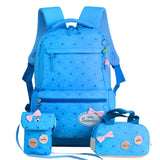 Girls Printing Rucksack Backpacks 3pcs Set Mochila Kids Travel Shoulder Bag