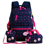Girls Printing Rucksack School Backpacks 3pcs/Set Mochila Kids Travel Shoulder B