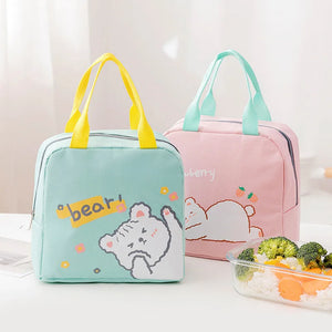 Kids Thermal Insulated Lunch Box Portable Cooler Bag Bento Pouch