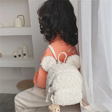 Kids Winter Rabbit Bear Shaped Shoulder Backpack