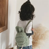 Kids Winter Rabbit Bear Shaped Shoulder Backpack