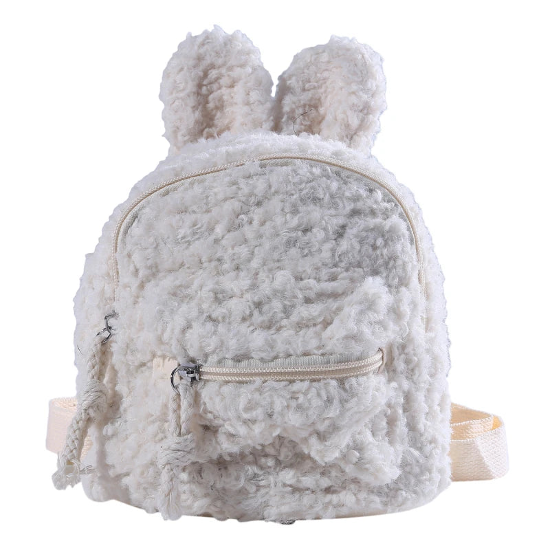 Kids Winter Rabbit Bear Shaped Shoulder Backpack