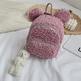 Kids Winter Rabbit Bear Shaped Shoulder Backpack