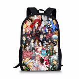 Kids 16-Inch Anime Party School Backpack One-Piece Pattern