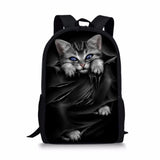 Kids Gothic Cats Prints School Bag