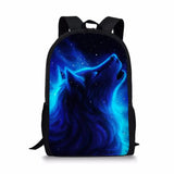 Fantasy Wolf Pattern Kids School Book Bags
