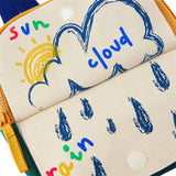 Kids Embroidered Print Backpack with Zipper Closure