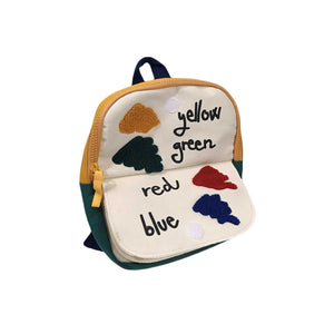 Kids Embroidered Print Backpack with Zipper Closure