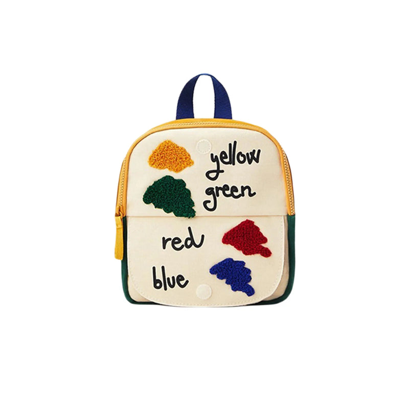 Kids Embroidered Print Backpack with Zipper Closure