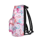 Pink Flamingo Printed Backpack for Girls
