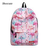Pink Flamingo Printed Backpack for Girls