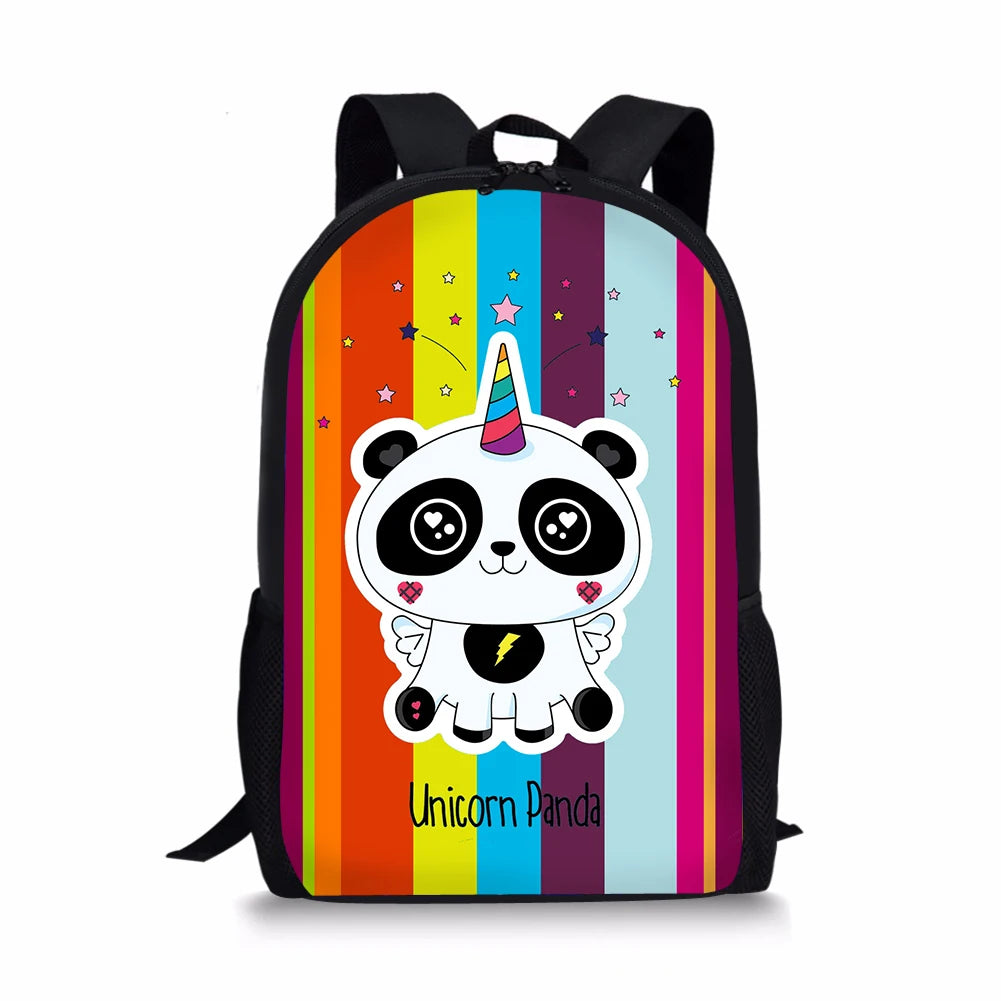 Kids Backpack Cute Panda Unicorn Pattern School Bag